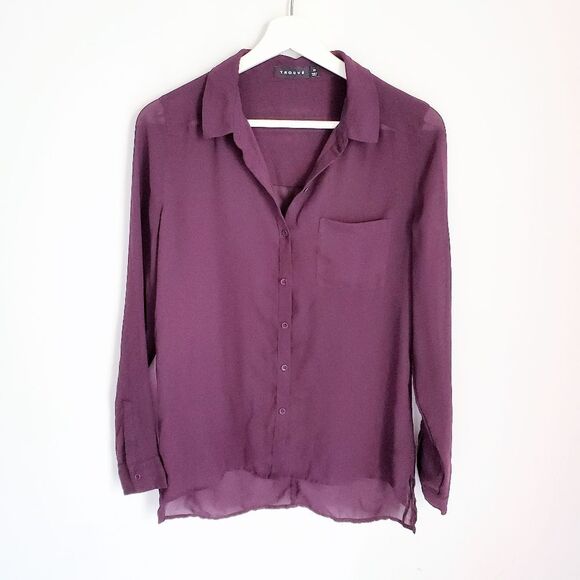 Trouve Purple Long Sleeve Blouse Size XS - Picture 1 of 3